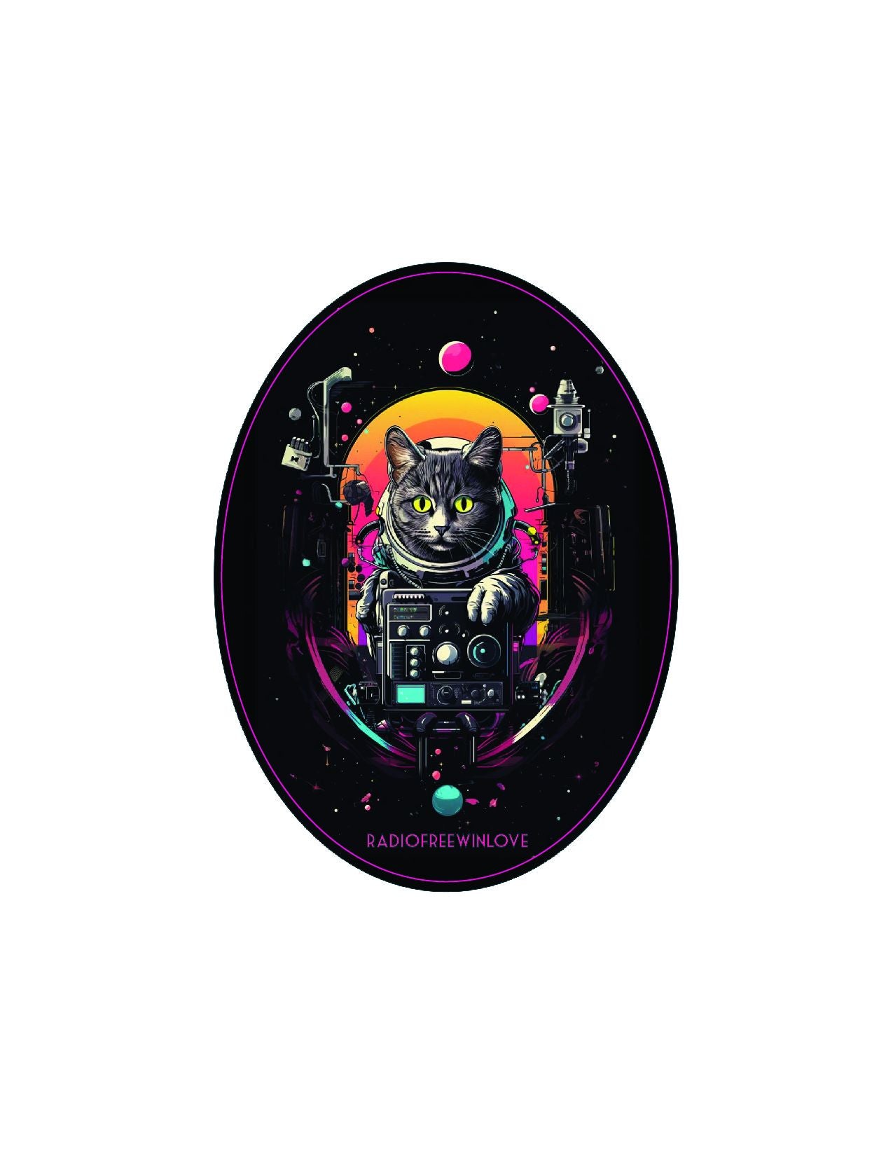 Cats in Space Sticker 3 - The Quantum Crooner